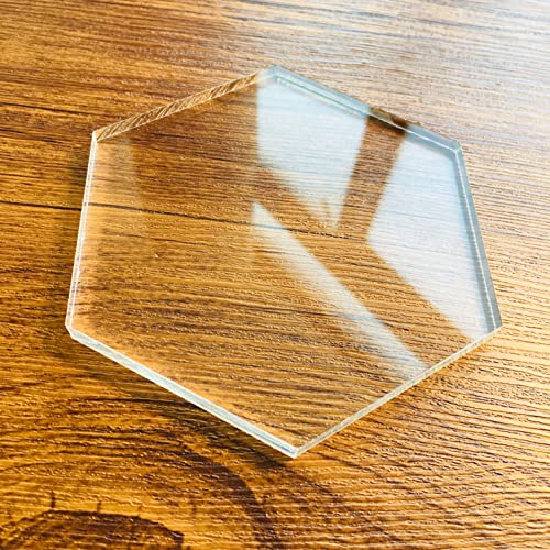 Coaster Template, Clear Acrylic Template, Woodworking Router Template (Hexagon) Phocaea