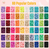 QUEFE 13000pcs, 60 Colors, Clay Beads for Bracelet Making Kit, Flat Round Polymer Heishi Beads with Letter Beads for DIY Craft Gifts, Necklace QUEFE