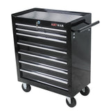 Rolling Tool Cart with Drawers and Wheels Mechanics Tool Cabinet Heavy Duty Lockable Tool Chest Multifunctional Tool Cart (7 Drawers, Black) KIYOMING