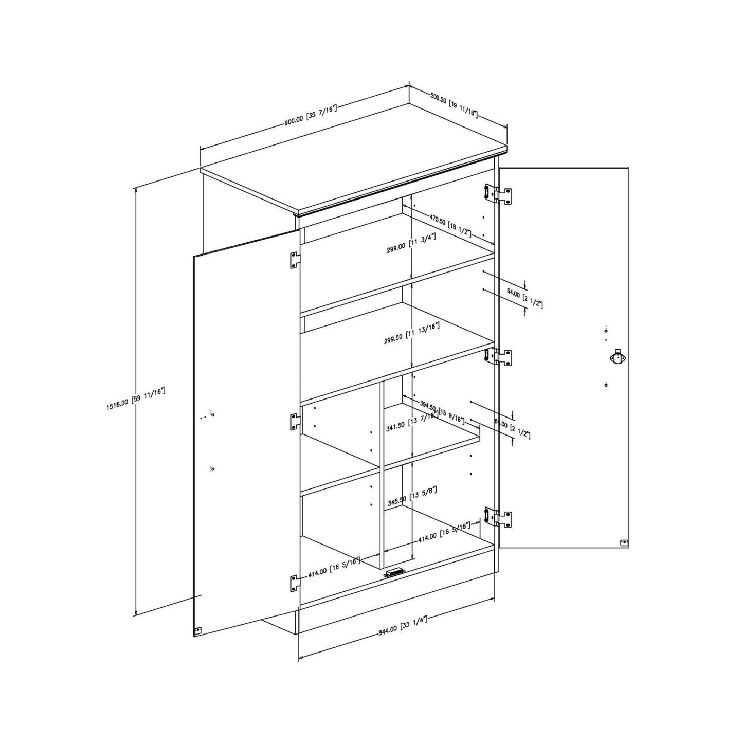 South Shore Tall 2-Door Storage Cabinet with Adjustable Shelves, Royal Cherry - WoodArtSupply