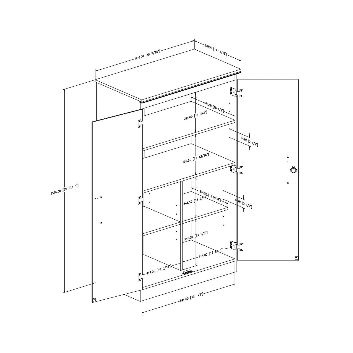 South Shore Tall 2-Door Storage Cabinet with Adjustable Shelves, Royal Cherry - WoodArtSupply