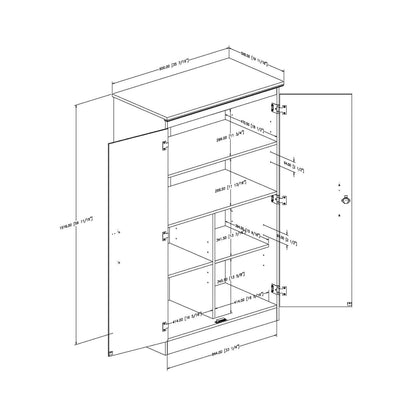 South Shore Tall 2-Door Storage Cabinet with Adjustable Shelves, Royal Cherry - WoodArtSupply