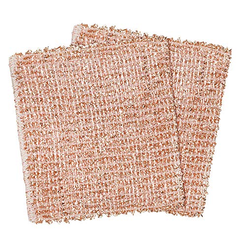 REDECKER 2-Ply Woven Copper Scrubbing Cloth - Durable and Non-Abrasive Scrubber, Machine Washable, Alternative to Chore Boy Copper Scrubber, Copper REDECKER
