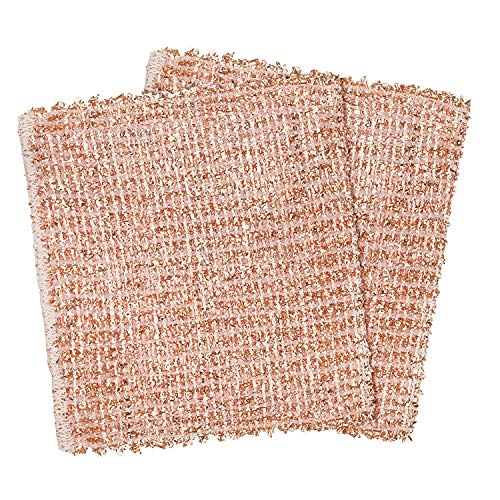 REDECKER 2-Ply Woven Copper Scrubbing Cloth - Durable and Non-Abrasive Scrubber, Machine Washable, Alternative to Chore Boy Copper Scrubber, Copper - WoodArtSupply