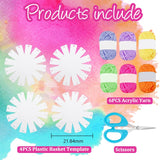 FREEBLOSS 4 Set Yarn Basket Weaving Art DIY Basket Weaving Kits 6 Colors Yarn Basket Craft Kits Easter Basket Making Kit for Beginners Easter FREEBLOSS