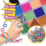 FUNZBO 10000pcs, 20 Colors 3mm Glass Seed Beads - Friendship Bracelet Kit, Beads for Bracelet Making Kit & Jewelry Making Kit, Gifts, Crafts for FUNZBO