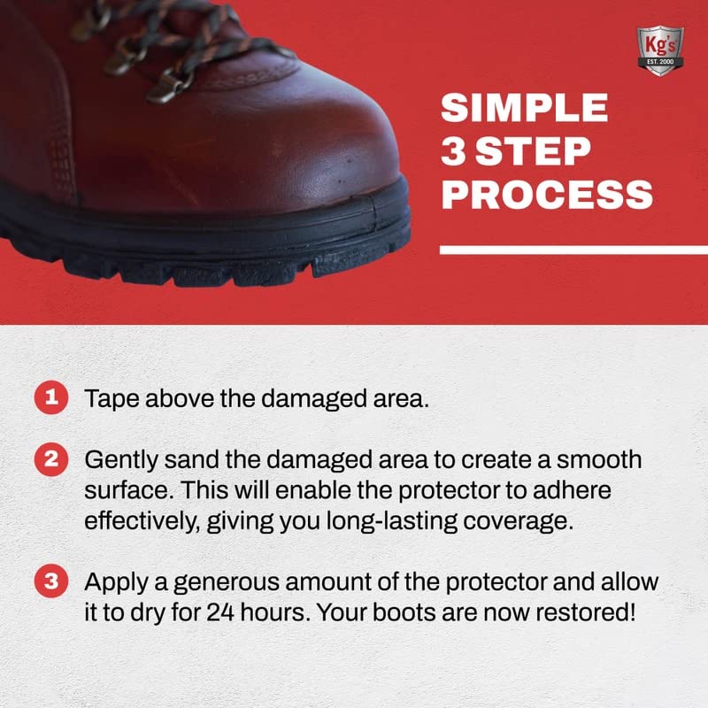 Kg's Boot Guard Brush On Toe Protection – Brush On Liquid for Tough, Long-Lasting Safety Protection on Boots, Made with Kevlar for Strong, Durable Kg's