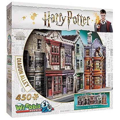 Wrebbit3D Harry Potter Diagon Alley 3D Puzzle for Teens and Adults | 450 Real Jigsaw Puzzle Pieces | Not Just an Ordinary Model Kit for Adults for - WoodArtSupply