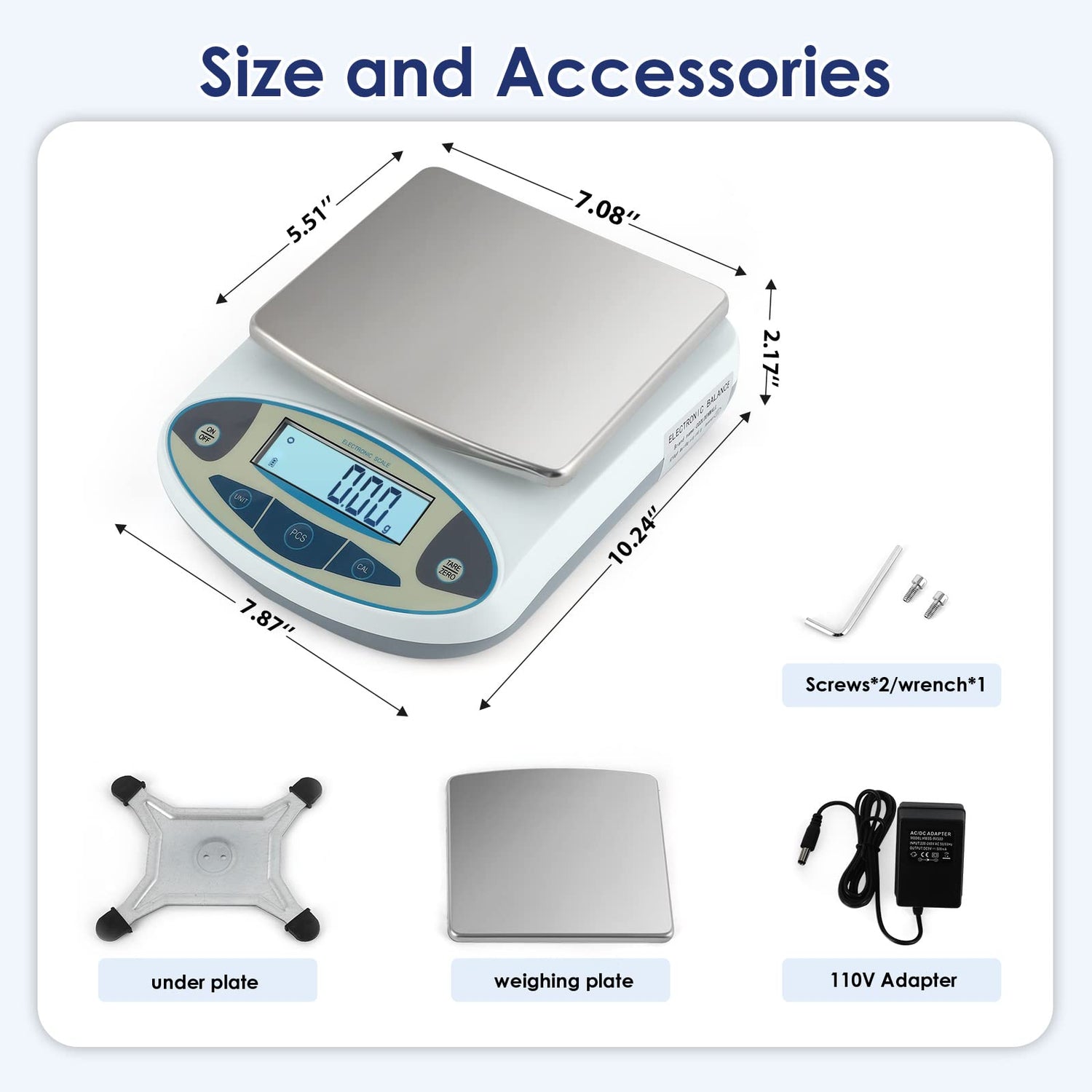 CGOLDENWALL Precision Lab Scale Digital Analytical Balance Laboratory Balance Jewelry Scale Scientific Scale 0.01g Accuracy 110V (5000g, 0.01g) CGOLDENWALL