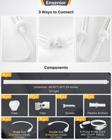 Ensenior 6 Pack 4 FT Led Shop Lights, 6000K Clear White, 5000LM Super Bright, 36W Equivalency 468W, Commercial Bay Lighting, U-Shaped Linkable Shop Ensenior