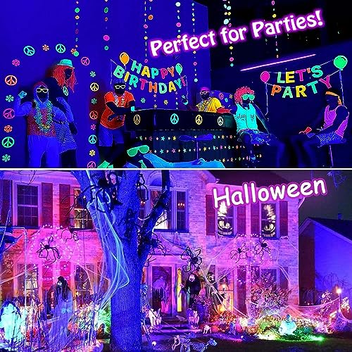 Indmird 150W Black Lights, Blacklight Flood Light with Plug and Switch,for Glow Party, Halloween, Fluorescent Poster, Stage Lighting, Body Paint - WoodArtSupply