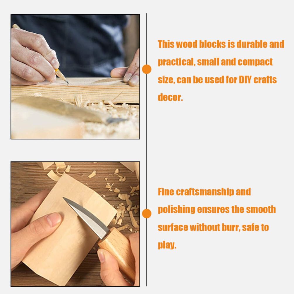 VILLCASE Unfinished Wooden Block :10pcs Whittling Wood Carving Blocks Basswood for Carving Unfinished for Crafts Wooden Block Set Bass Wood for Wood VILLCASE