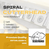ELEPHAS - 6" Woodworking Tool Spiral Cutter head and Helical cutterhead for jointer, 4 rows 20 inserts ELEPHAS