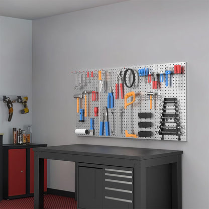 Ultrawall 4 Pcs Metal Pegboard Wall Panels, Peg Boards for Garage Tool Storage - WoodArtSupply