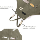carrotez Adjustable Over sized Plus Size Canvas Apron with Pockets Men and Women Aprons carrotez
