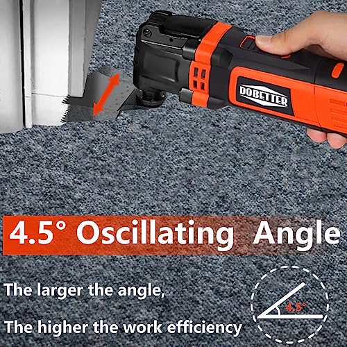 Dobetter Oscillating Tool, 3.5Amp Oscillating Saw, Oscillating Multitool with 6 Variable Speed 4.5° Oscillation Angle, Carry Bag and Accessories Dobetter