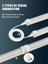 ELEKICO 6 Pack 100w 8ft Led Shop Light, Super Bright 15000lm 5000k V Shape 8' Led Shop Lights, Linkable 8 Foot Led Shop Lights for Garage Warehouse, ELEKICO