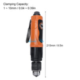 Straight Air Drill Kit Reversible Pneumatic Drill Machine Pneumatic Tools Adjustable Speed 3/8in KP‑555A((American Style)) Walfront