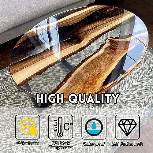 Deep Pour Epoxy Resin, 3 Gallon 2-4" Pour Depths Epoxy Resin Kit Crystal Clear High-Gloss No Bubble Self Leveling for DIY Molds Wood River Table Myqiuf