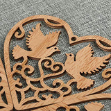 Healifty 10Pcs Heart Wooden Pieces Unfinished Wood Slices Discs Cutouts Shapes Love Birds Confetti for Crafts Embellishments Rustic Wedding Table Healifty