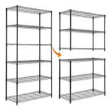EZPEAKS 6-Shelf Shelving Unit, Changeable into 2 of 3-Shelf Units, Adjustable Heavy Duty Steel Wire Shelves, 350 lbs Loading Capacity Per Shelf EZPEAKS