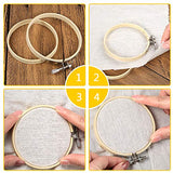 Caydo 12 Pieces 4 Inch Round Embroidery Hoop Bulk Wholesale Bamboo Circle Cross Stitch Hoop Ring Caydo