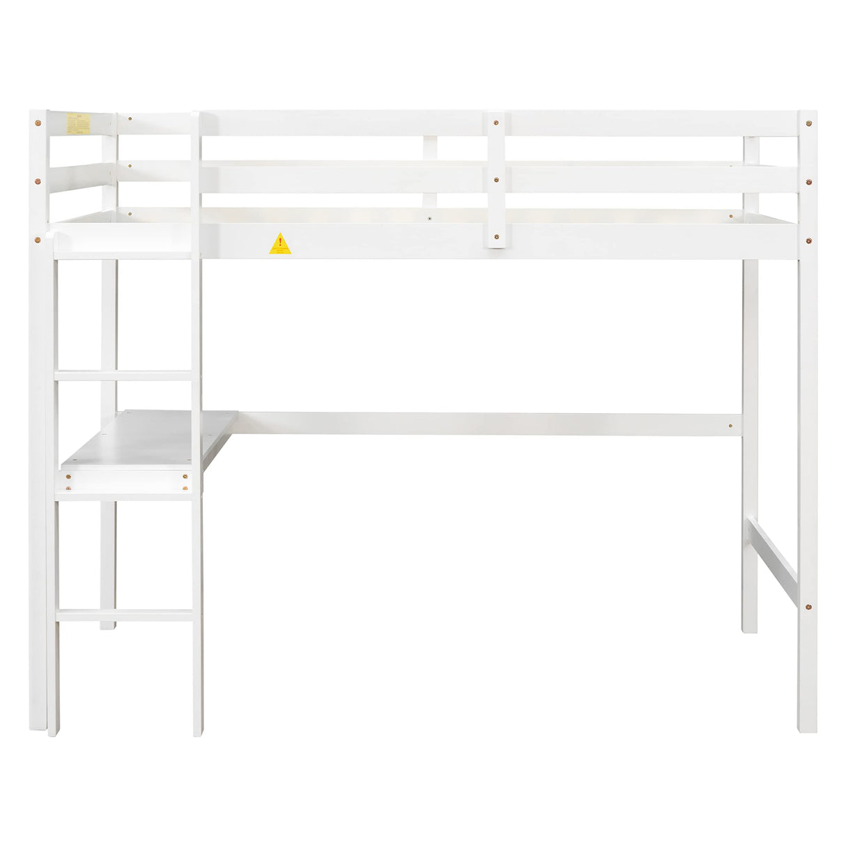 Bellemave Twin Loft Bed with Desk - Stylish Wooden Frame in White for Kids Bellemave