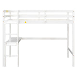Bellemave Twin Loft Bed with Desk - Stylish Wooden Frame in White for Kids Bellemave