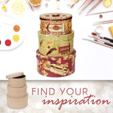 Factory Direct Craft Handcrafted Paper Mache Round Boxes - 3 Boxes Factory Direct Craft