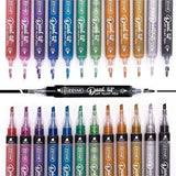 ZEYAR Dual Tip Acrylic Paint Pens 12 Metallic Colors, Board and Extra Fine Tips, Patented product, Water Based Acrylic & Waterproof Ink (12 Metallic ZEYAR