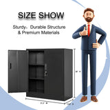 YEEZER Metal Storage Cabinet with 2 Shelves. Steel Locking Storage Cabinet for Home, Office, Garage, Utility Room and Basement, 36.2" H x 31.5" W x YEEZER