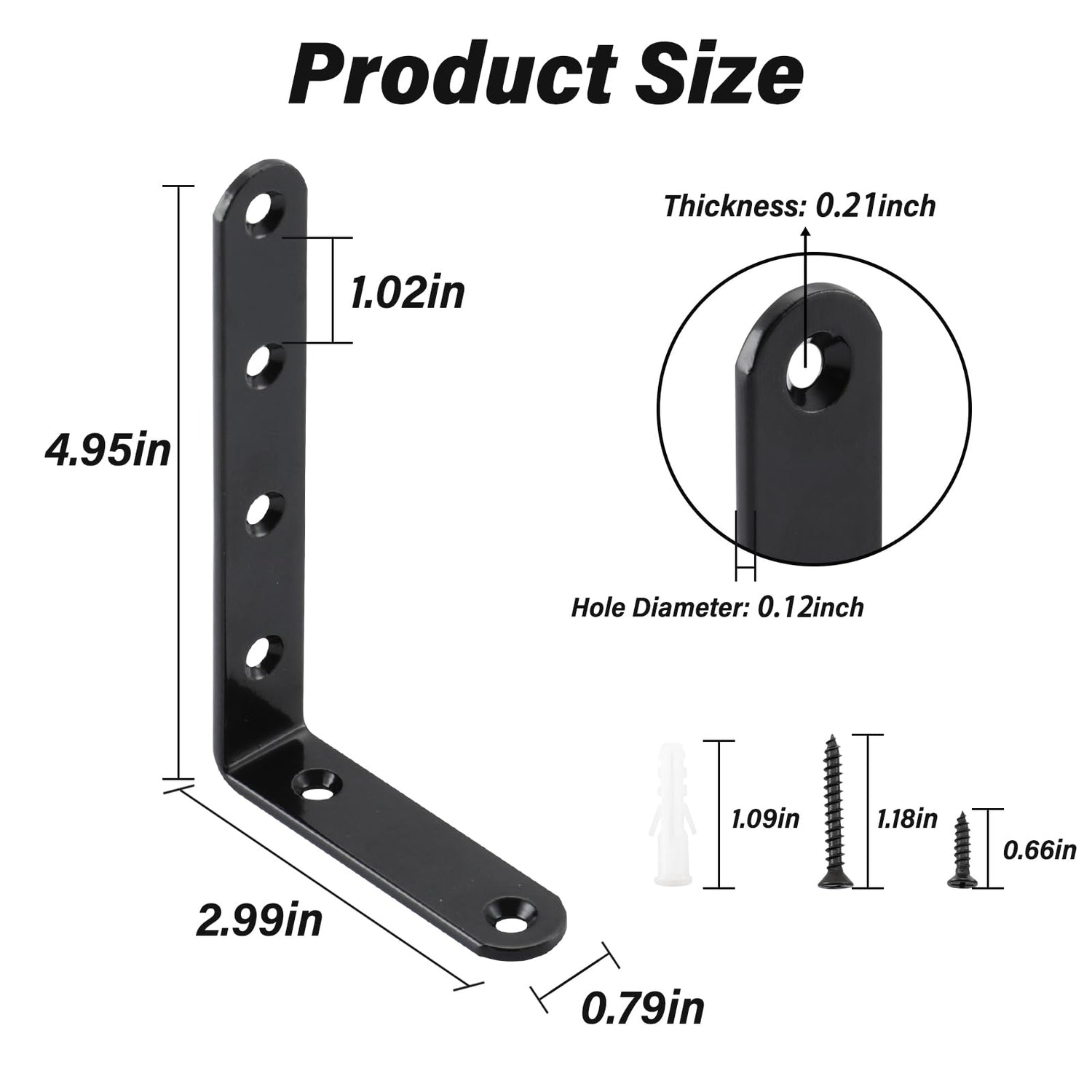 HOME MASTER HARDWARE Heavy Duty Black Steel L Corner Brace,4 Pack Shelf Bracket,5" x 3" Right Angle Bracket,Black Metal L Brackets for Shelves Wood HOME MASTER HARDWARE