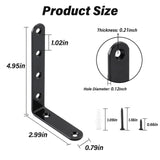 HOME MASTER HARDWARE Heavy Duty Black Steel L Corner Brace,4 Pack Shelf Bracket,5" x 3" Right Angle Bracket,Black Metal L Brackets for Shelves Wood HOME MASTER HARDWARE