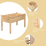Giantex Raised Garden Bed, Wood Planter Box with Legs, Drain Holes, Elevated Garden Bed for Vegetables, Standing Garden Container Planter Raised Beds Giantex