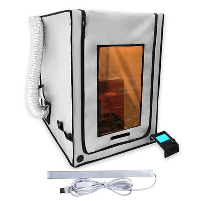 3-in-1 Multifunctional 3D Printer Enclosure Laser Engraver Eye Protective Shield Cover Resin 3D Printer Fireproof Tent with Fume Extractor Smoker