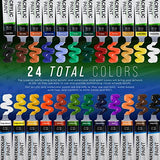 U.S. Art Supply 46-Piece Complete Artist Painting Set with Easel - 12 Acrylic & 12 Watercolor Paint Colors, Brushes, Canvas Panels, Watercolor Pad, U.S. Art Supply