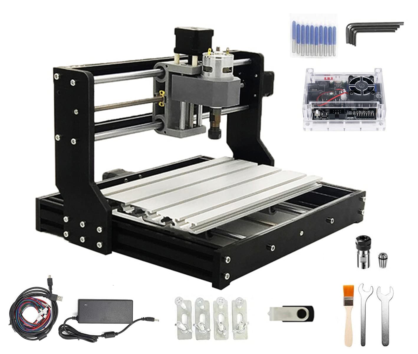 CNCTOPBAOS CNC 3018 Pro Wood Router Kit 3 Axis USB DIY Mini Engraver Milling Engraving Machine Cutter Plastic Acrylic PCB PVC Carving GRBL Control