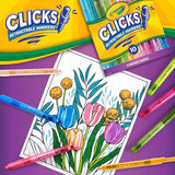 Crayola Clicks Retractable Markers (10ct), Washable Markers for Kids, Click Markers, School Supplies for Kids, Gifts, Ages 5+ Crayola