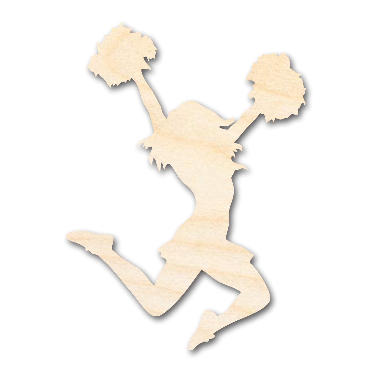 Unfinished Wood Cheerleader Silhouette | DIY Cheerleading Craft Cutout | up to 36" DIY 10" / 3/4" 24 Hour Crafts