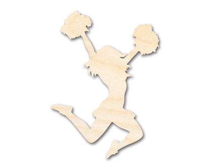 Unfinished Wood Cheerleader Silhouette | DIY Cheerleading Craft Cutout | up to 36" DIY 10" / 3/4" - WoodArtSupply