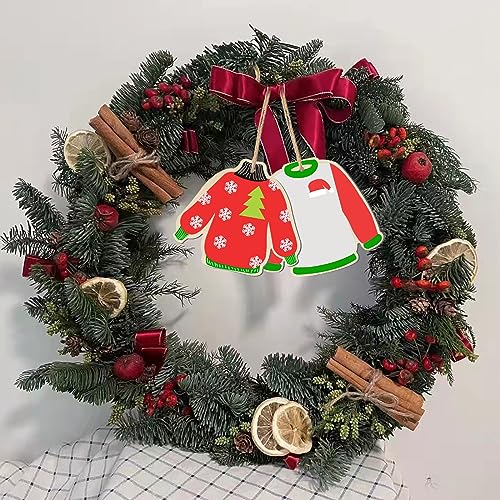Clothes Wood Wooden Clothing Shape Unfinished Wood Sweater Blank Wood Pieces Wooden with Twines Art Ornaments for Christmas Wedding Birthday Party Zontween