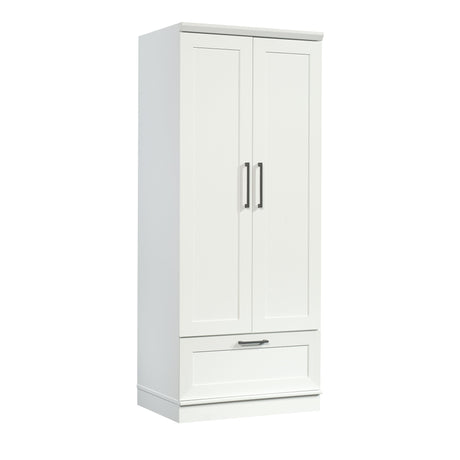 Sauder HomePlus Wardrobe/Pantry cabinets, L: 29.06" x W: 20.95" x H: 71.18", Soft White finish Sauder