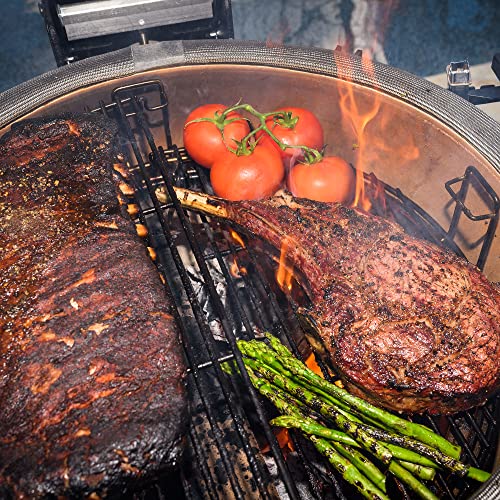 Kamado Joe KJ23RHC Classic Joe II 18-inch Charcoal Grill with Cart and Side Shelves, Blaze Red Kamado Joe