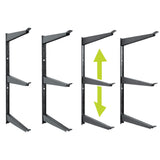 Heavy Duty Wood and Lumber Storage Rack (2-Pack), Holds Up To 960 lbs - Easy to Install Mounted Rack - Steel Construction Storage Solution For Delta Cycle & Home