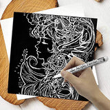 NAWOD Paint Pens White Black Acrylic Marker 6 Pack, Acrylic Permanent Marker, White Paint Pens for Rock Ceramic Wooden Leather Glass Painting Metal NAWOD
