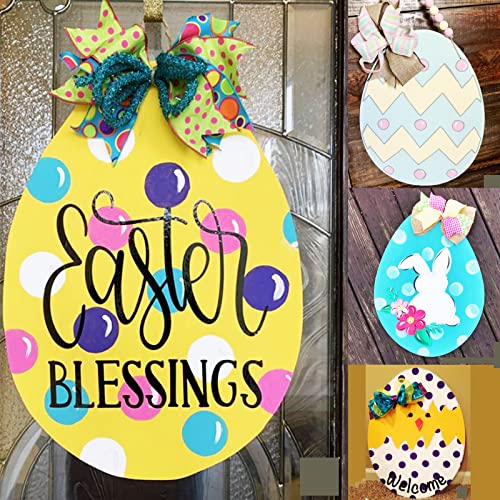 16 Pieces Large Easter Egg Cutout Unfinished Easter Egg Cutout Easter Wooden Cutouts Easter Decoration for Easter Crafts, 11 x 9.7 Inch