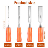 FALESOUL 4 Piece Wood Chisel Sets Woodworking Tools Set, Wood Chisels with Beveled Blade 6/12/18/24mm Sturdy Carpenter Chisel Hand Tool for Softwood FALESOUL