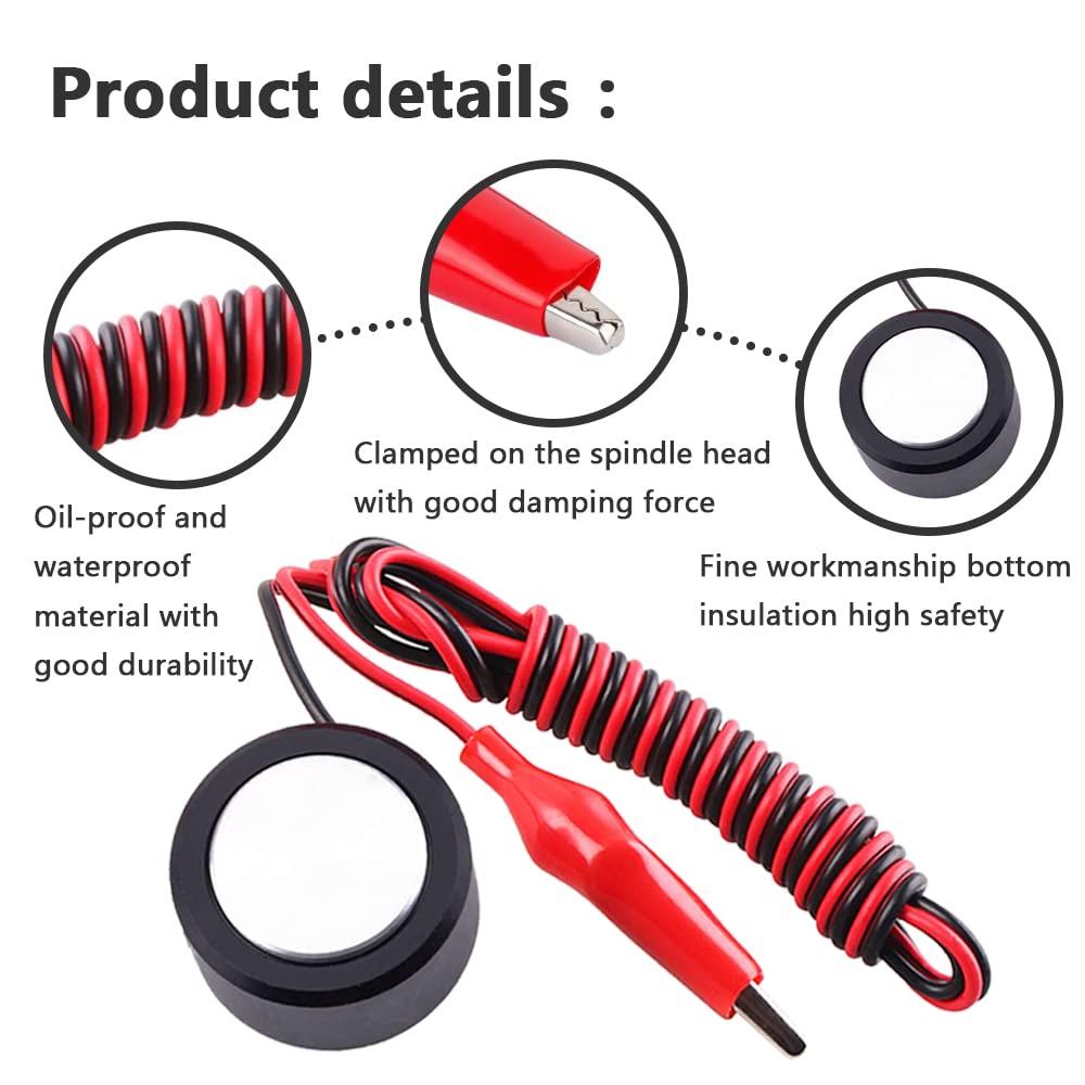 DKARDU CNC Router Z-Axis Tool Setting Touch Probe Block Milling CNC Router Mill Zero Check Touch Plate for CNC Engraving Machines, with Wire End Caps DKARDU