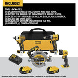 DEWALT 20V MAX* XR Cordless 4-Tool Combo Kit With 5.0Ah Batteries (DCK447P2) DEWALT