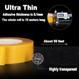 Ultra-Thin Clear Double Sided Tape Heavy Duty 2-Inch x 50 Feet Two Sides Strong Stick Mounting Adhesive Tape for Arts & Crafts, Fix Carpet, Women ANGKEEL